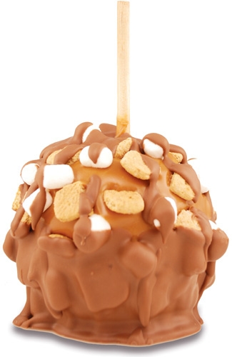 Graham Cracker & Marshmallow Caramel Apple